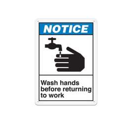 NOTICE WASH HANDS BEFORE (10 X 14