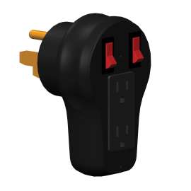 50A RV M TO (2) 15A F RESET CB ADPT
