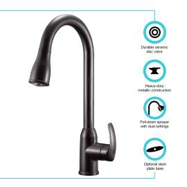 SNGL HANDLE PULL DN KITCHEN VEN BRZ