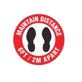 MAINTAIN DISTANCE FLOOR SIGN (17 D