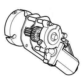 Carefree 001104WHT White RV Eclipse Awning Replacement Motor and Gear Assembly 