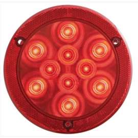 10 LED S/T/T 4IN;REFLEX;FLANGE;RED;