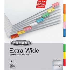 Oversized Reinforced Insertable Tab Index, 8-Tab, 11 x 9.25, White, 1 Set