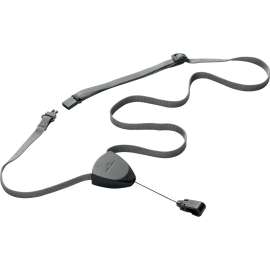 DURABLE® Flex Retracting Reel Textile Lanyard, Black, 10/Box