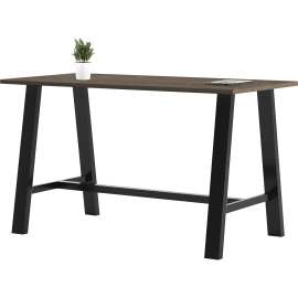 KFI Midtown 36x72x41 Laminate Top Table, High Pressure Laminate (HPL) Top, Teak, 41"H x 36"W x 72"L, 1 Each