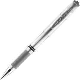 uniball Signo Gel Impact Pen, Metallic Silver, 1 Each