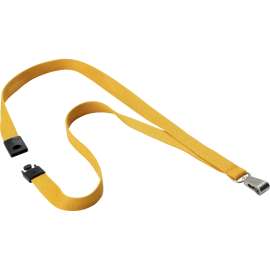 DURABLE® Premium Textile Lanyard with Safety Release, Ochre, 10/Box