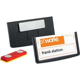 DURABLE® Framed Magnetic Name Badge, Black, 25/Box