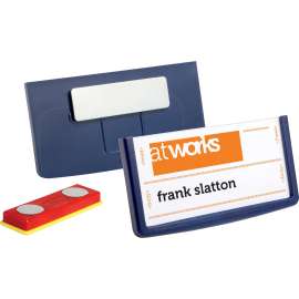 DURABLE® Framed Magnetic Name Badge, Dark Blue, 25/Box