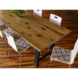 KFI 30" Round Vintage Wood Bistro Table, Natural, 30"H, 1 Each