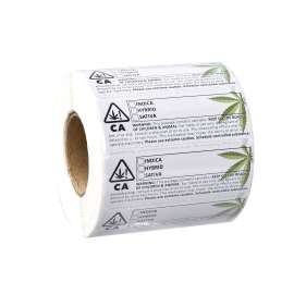 PLEXON CA Identification Labels 3in x 1in (76 mm x 25.4 mm) Self-Adhesive California State-Compliant Stickers 1000 Labels per Roll