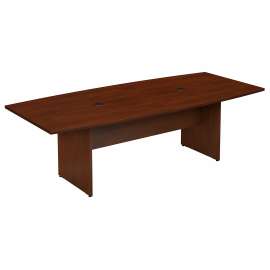 Bush 96W x 42D Boat Shaped Conference Table with Wood Base, Hansen Cherry