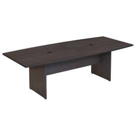 Bush 96W x 42D Boat Shaped Conference Table with Wood Base, Storm Gray
