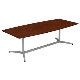 Bush 96W x 42D Boat Shaped Conference Table with Metal Base, Hansen Cherry