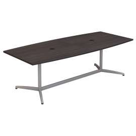 Bush 96W x 42D Boat Shaped Conference Table with Metal Base, Storm Gray