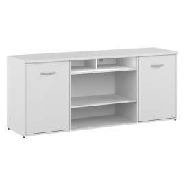 Bush Business Furniture 72W Office Storage Cabinet with Doors and Shelves, White/White