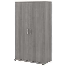 Bush Business Furniture Universal Tall Garage Storage Cabinet with Doors and Shelves, Platinum Gray/Platinum Gray