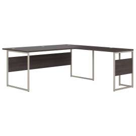 Bush Hybrid 72W x 36D L Shaped Table Desk with Metal Legs, Storm Gray/Storm Gray
