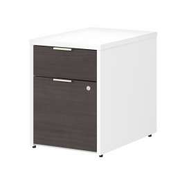 Bush Jamestown 2 Drawer File Cabinet - Assembled, Storm Gray/White