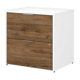 Bush Jamestown 2 Drawer Lateral File Cabinet - Assembled, Fresh Walnut/White