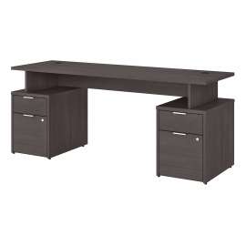 Bush Jamestown 72W Desk with 4 Drawers, Storm Gray/Storm Gray