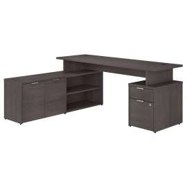 Bush Business Furniture Jamestown 72W L Shaped Desk with Drawers, Storm Gray/Storm Gray