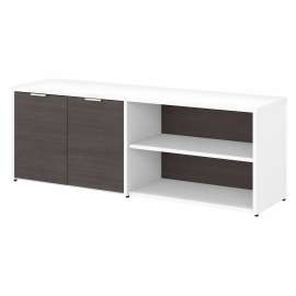 Bush Business Furniture Jamestown Low Storage Cabinet with Doors and Shelves, Storm Gray/White