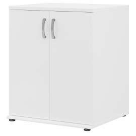 Bush Business Furniture Universal Laundry Room Storage Cabinet with Doors and Shelves, White/White