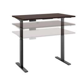 Move 60 Series by Bush 48W x 24D Height Adjustable Standing Desk, Mocha Cherry/Black Powder Coat