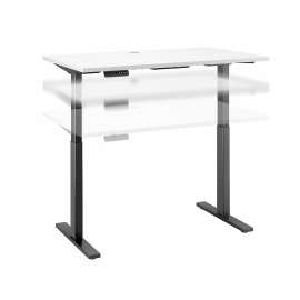 Move 60 Series by Bush 48W x 24D Electric Height Adjustable Standing Desk, White/Black Powder Coat