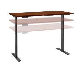 Move 60 Series by Bush 60W x 30D Height Adjustable Standing Desk, Hansen Cherry/Black Powder Coat