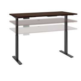Move 60 Series by Bush 60W x 30D Height Adjustable Standing Desk, Mocha Cherry/Black Powder Coat
