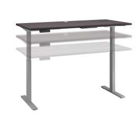 Move 60 Series by Bush 60W x 30D Height Adjustable Standing Desk, Storm Gray/Cool Gray Metallic