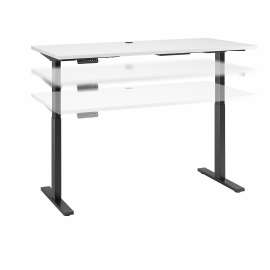 Move 60 Series by Bush 60W x 30D Height Adjustable Standing Desk, White/Black Powder Coat
