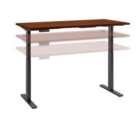 Move 60 Series by Bush 72W x 30D Height Adjustable Standing Desk, Hansen Cherry/Black Powder Coat