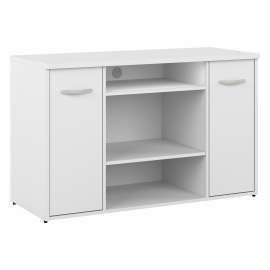 Bush Business Furniture Studio C 48W Office Storage Cabinet with Doors and Shelves, White/White