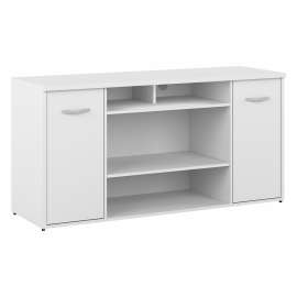 Bush Business Furniture Studio C 60W Office Storage Cabinet with Doors and Shelves, White/White