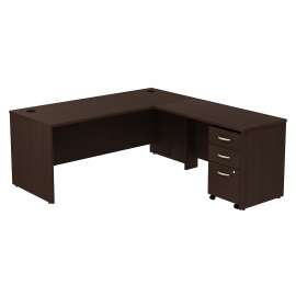Bush Series C 72W L Shaped Desk with 48W Return and Mobile File Cabinet, Mocha Cherry/Mocha Cherry
