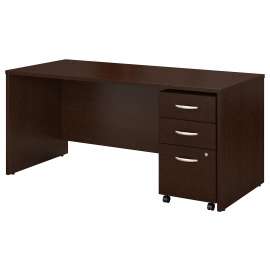 Bush Series C 66W x 30D Office Desk with Mobile File Cabinet, Mocha Cherry/Mocha Cherry