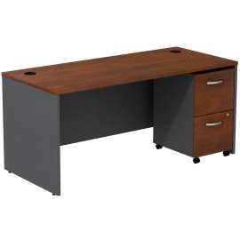 Bush Series C Desk with 2 Drawer Mobile Pedestal, Hansen Cherry
