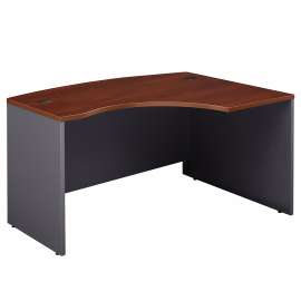 Bush Series C 60W x 43D Right Handed L Bow Desk, Hansen Cherry/Graphite Gray