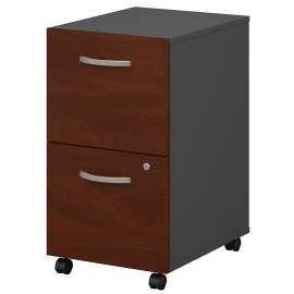 Bush Series C 2 Drawer Mobile File Cabinet - Assembled, Hansen Cherry/Graphite Gray