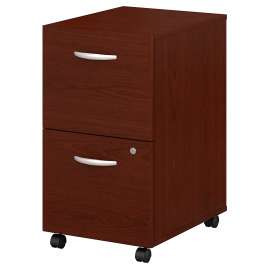 Bush Series C 2 Drawer Mobile File Cabinet - Assembled, Mahogany