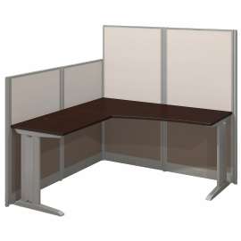 Bush Office in an Hour 65W x 65D L Shaped Cubicle Workstation, Mocha Cherry