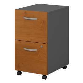 Bush Series C 2 Drawer Mobile File Cabinet - Assembled, Natural Cherry/Graphite Gray