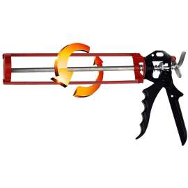 Black & Red Swivel Body Caulking Gun with Professional Quality Anti-Dip Function