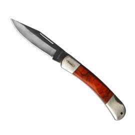 9"L Stainless Steel Pocket Knife with Poly Belt Pouch