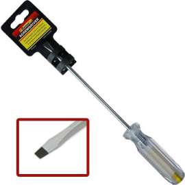 1/8" x 3" Carbon Steel Straight Slotted Screwdriver with Transparent Handle