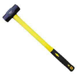 8 lb Drop Forged Steel Head Sledge Hammer with Long Fiberglass Shaft and Rubber Grip
