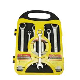 Chrome Vanadium Steel 72-Teeth Pro-Gear Combination Spanner Set, 7 Pieces